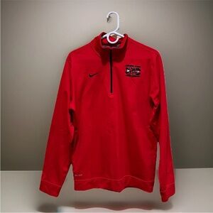 Nike Dri-FIT Crown Point Cross Country Pullover Quarter Zip Red Shirt Size S